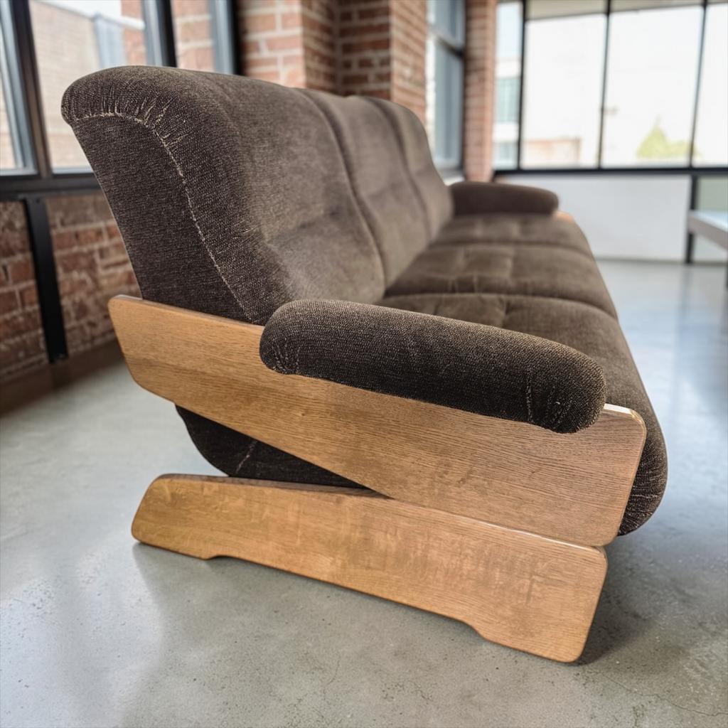 Vintage brown brutalist sofa