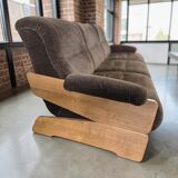 Vintage brown brutalist sofa
