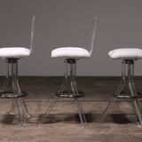 Plexiglass lucite bar stools and chrome swivel bar chairs,Hill Manufacturers