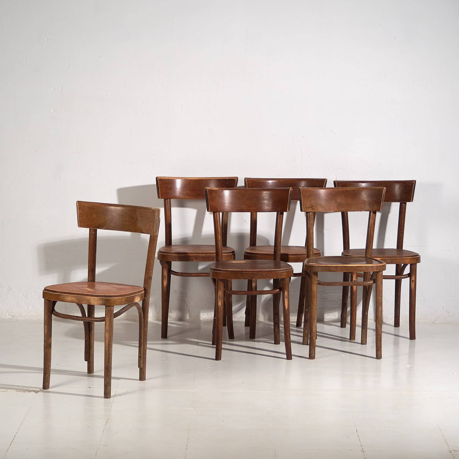 Vintage Bentwood Chairs (c.1950). Set of 6 pieces #2