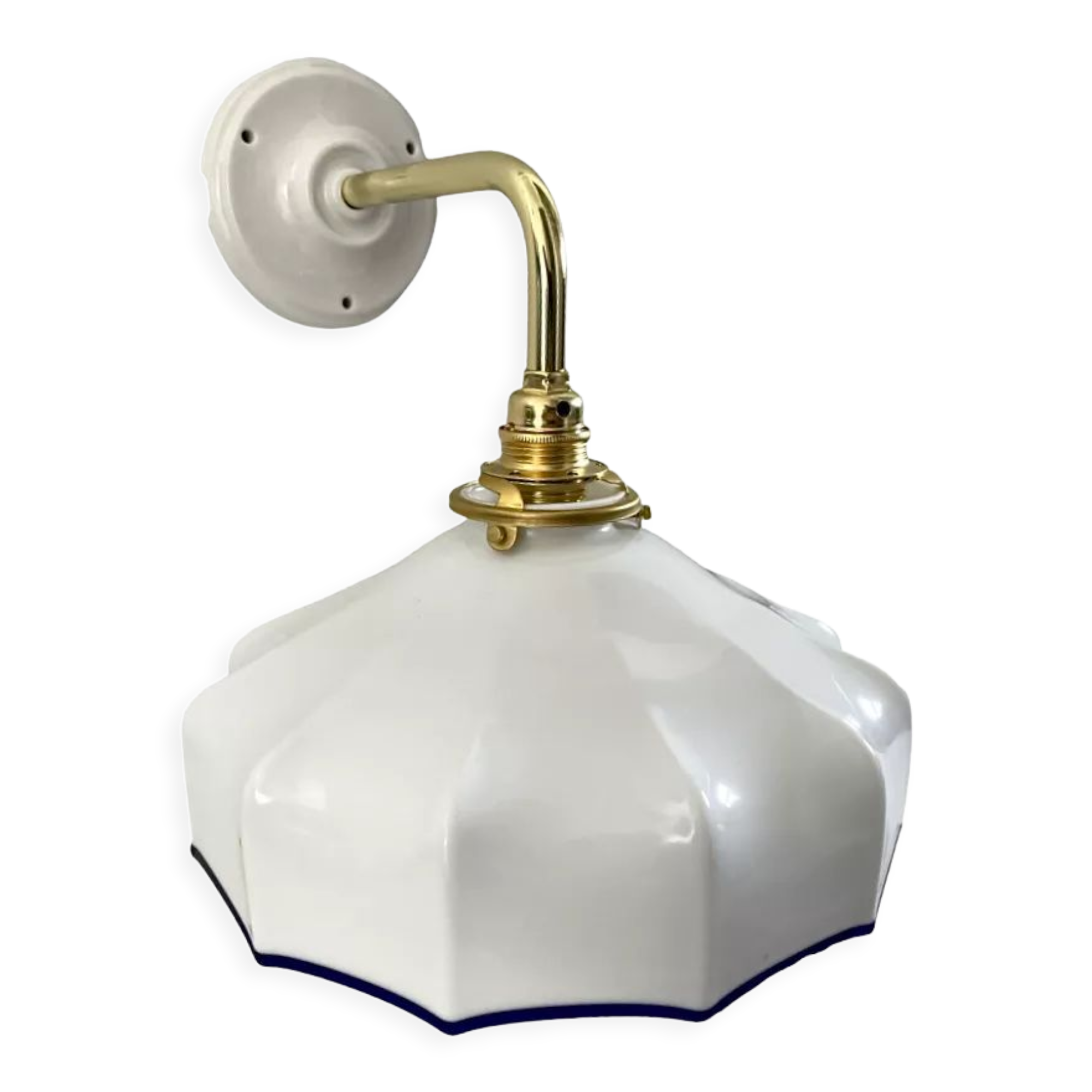 Vintage white opaline wall lamp