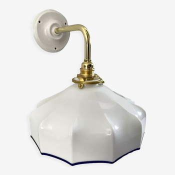 Vintage white opaline wall lamp