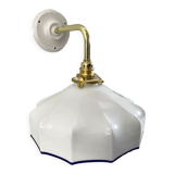 Vintage white opaline wall lamp