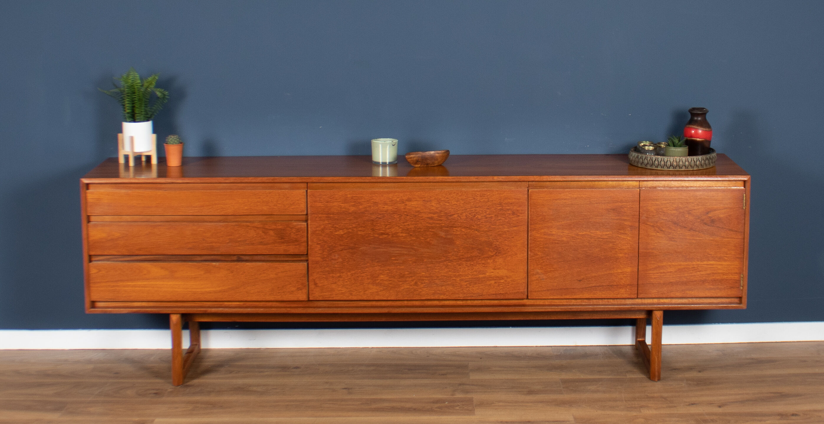 Long retro teak 1960s white & newton 'chilgrove' sideboard