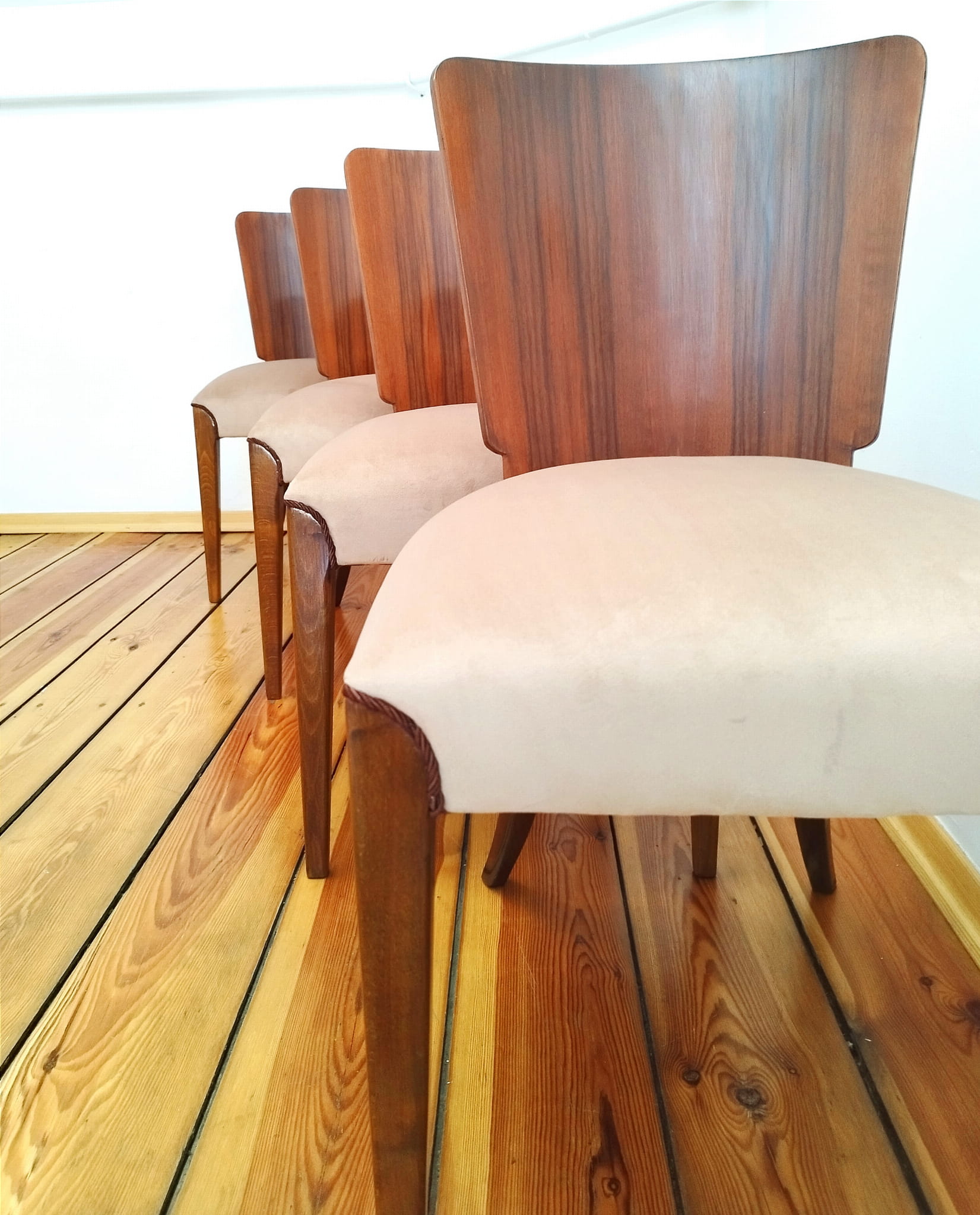 Set of four chairs H-214 proj.J.Halabala, the 50s Czechoslovakia