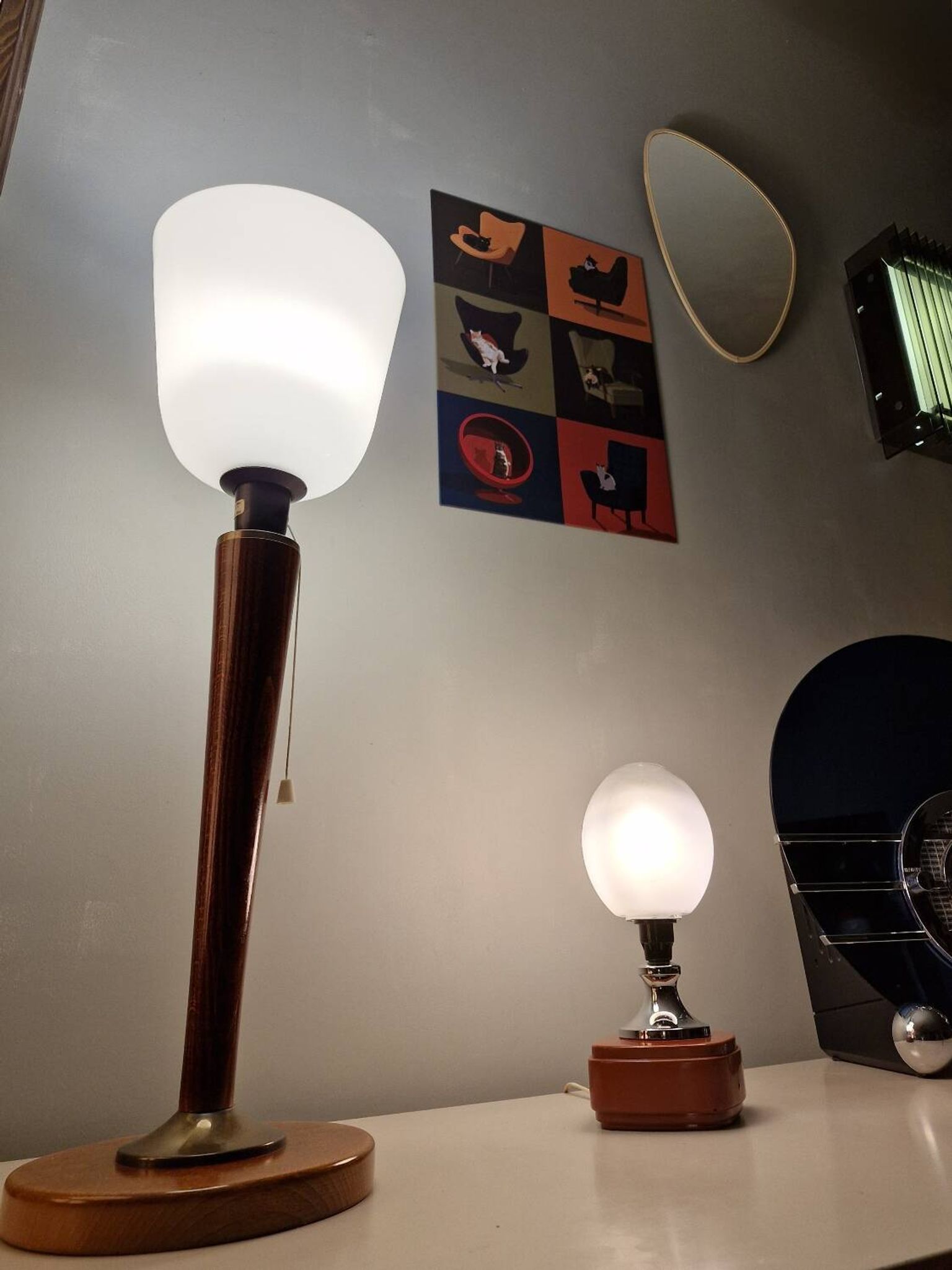 Murano glass, vintage 70s table lamp