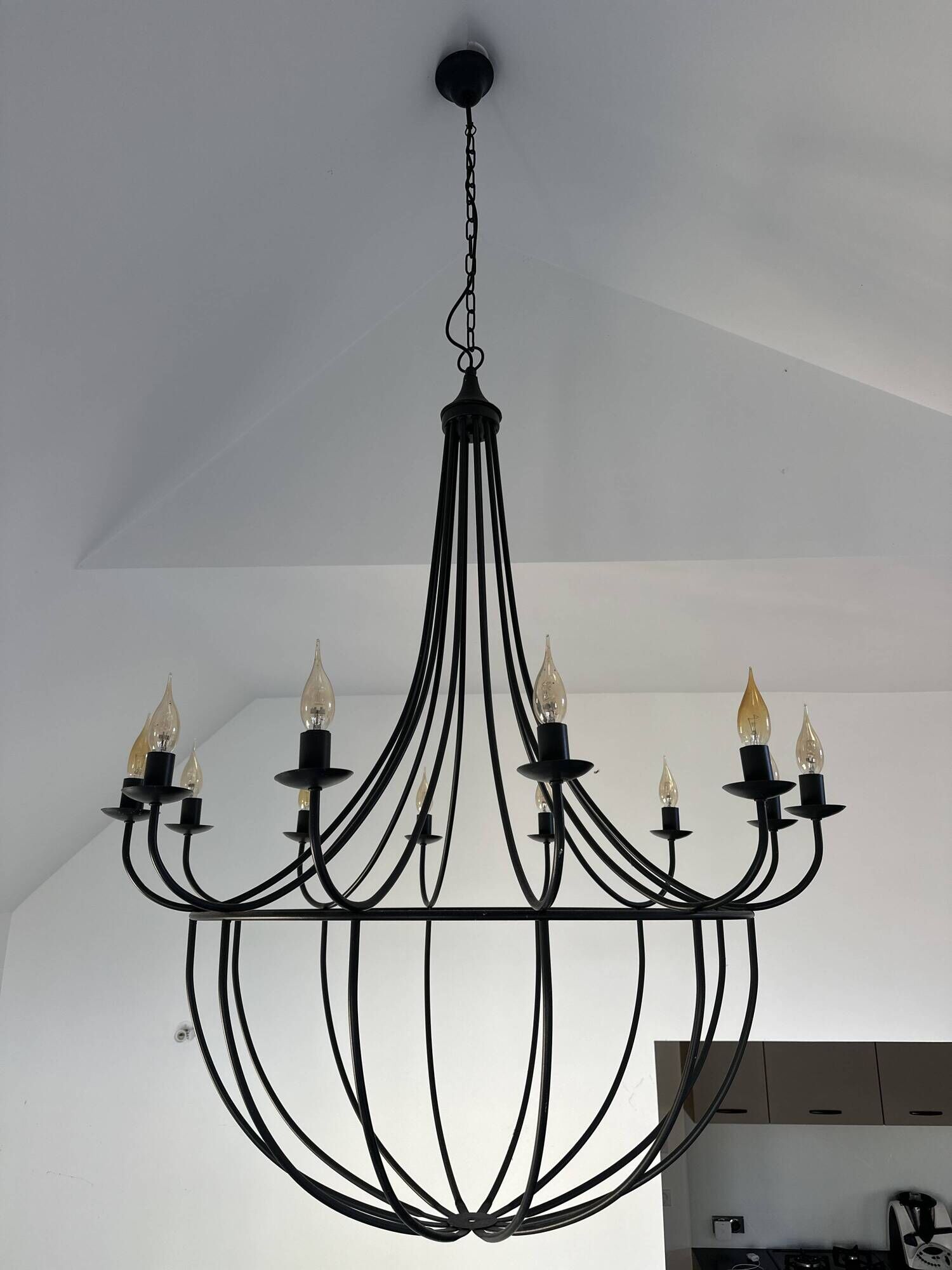 black metal monumental chandelier