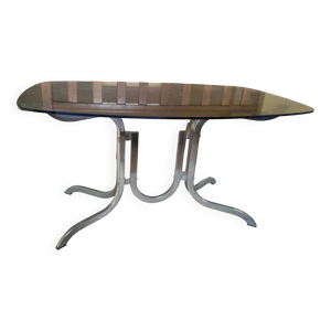 Table verre et métal