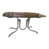 Table verre et métal année 70