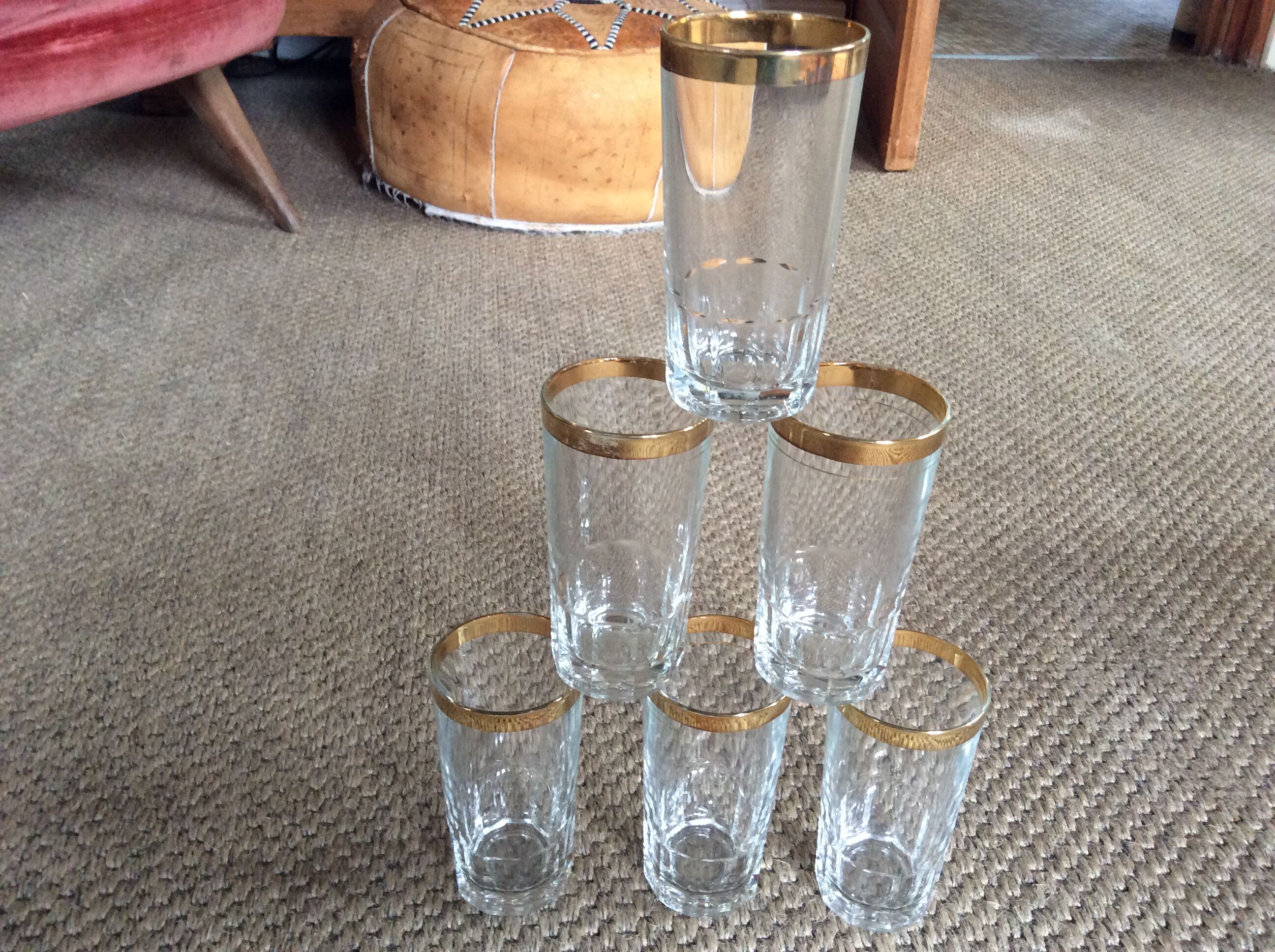 Série de 6 verres vintage