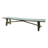 Raw wood bench