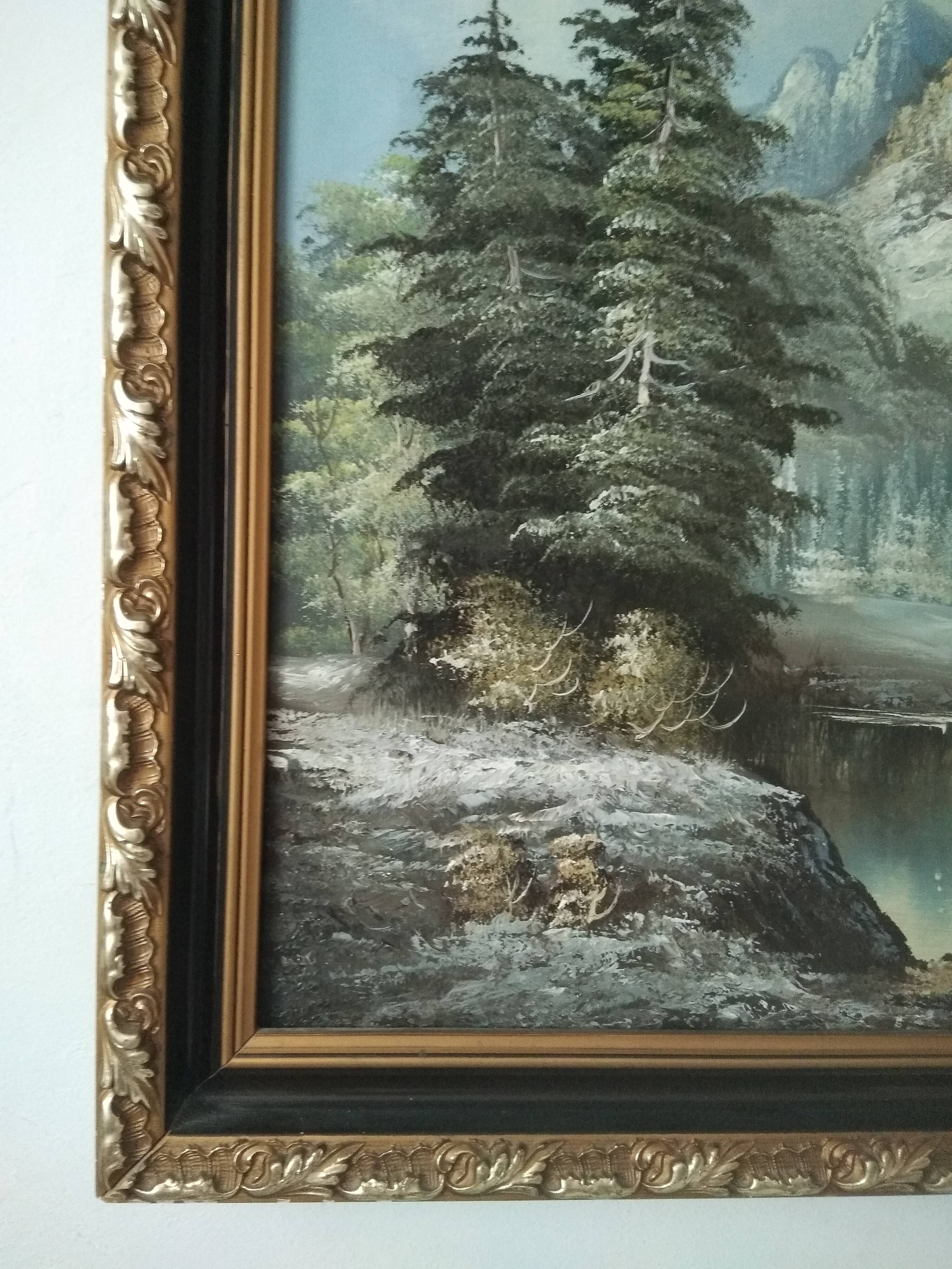 Painting mountain landscape oil painting by L Gorden Real hand-painted canvas Ta