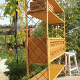 Vintage rattan bookcase