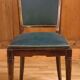 Art Deco set of four Jaguar green wooden and leatherette chairs, circa 1950