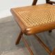 Ensemble de chaises pliantes en bois du milieu du siècle avec sièges en osier viennois, années 1960