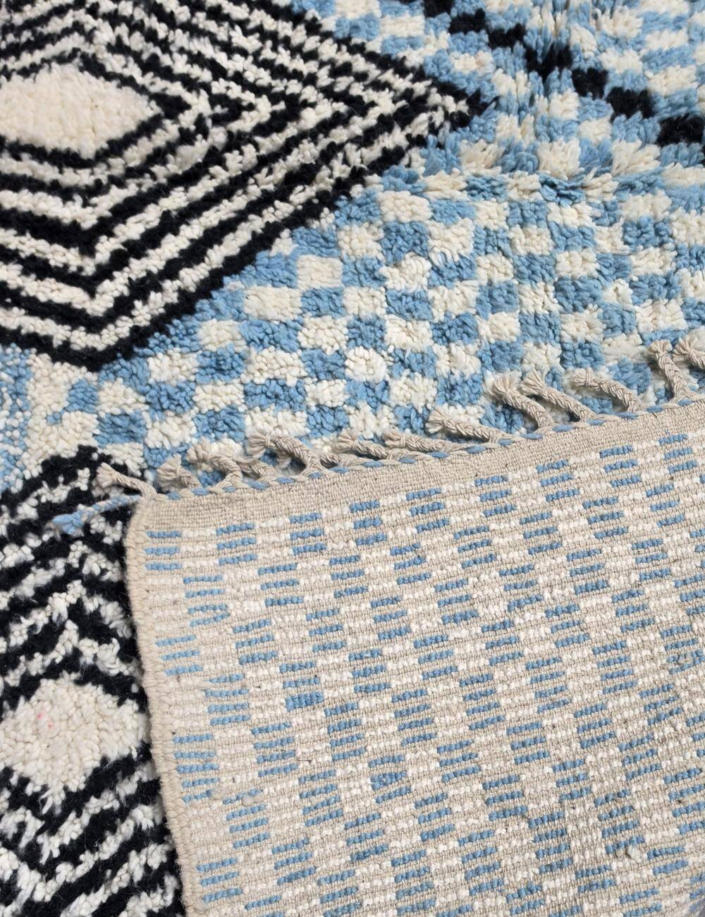 Tapis Graphique Bleu Contemporain - 295 x 261 cm