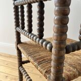 Turned wood corner chair