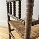 Turned wood corner chair