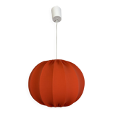 Cocoon orange fabric pendant light, 70s vintage style