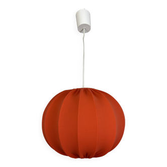 Cocoon orange fabric pendant light, 70s vintage style
