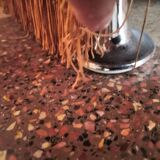 Vintage 3-seater convertible velvet toad sofa