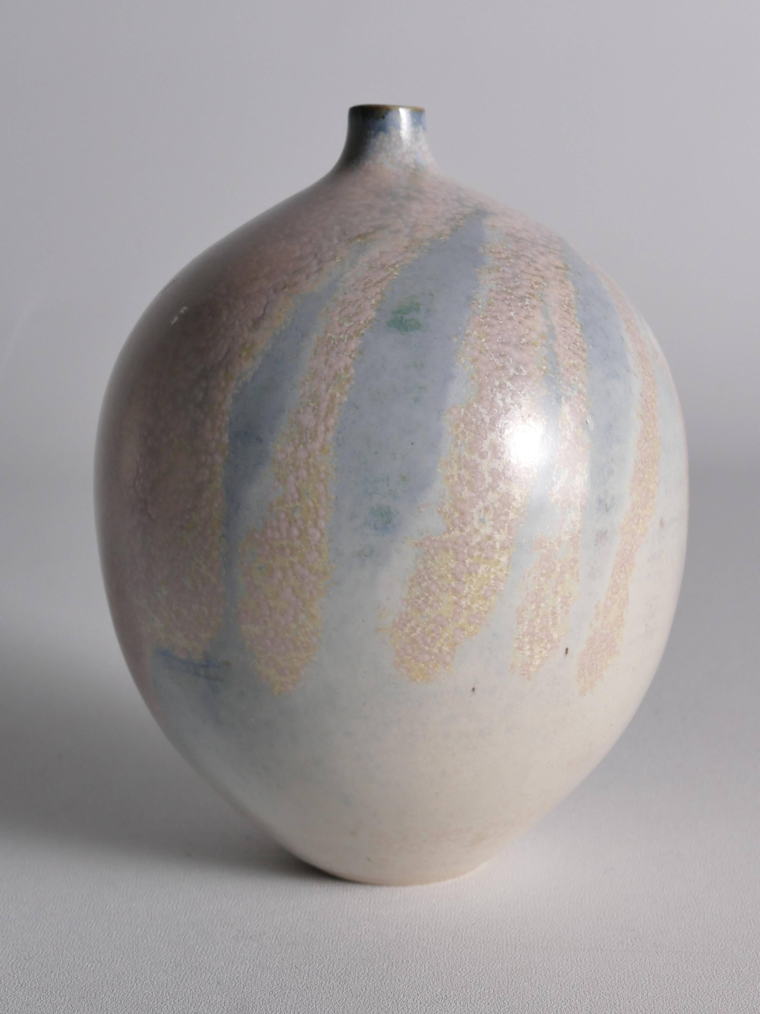 Vase en grès unique Bo Scullman, moderne scandinave, fin du 20e siècle