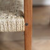 Pair of children's armchairs in rope, attributed to Audoux Minet.