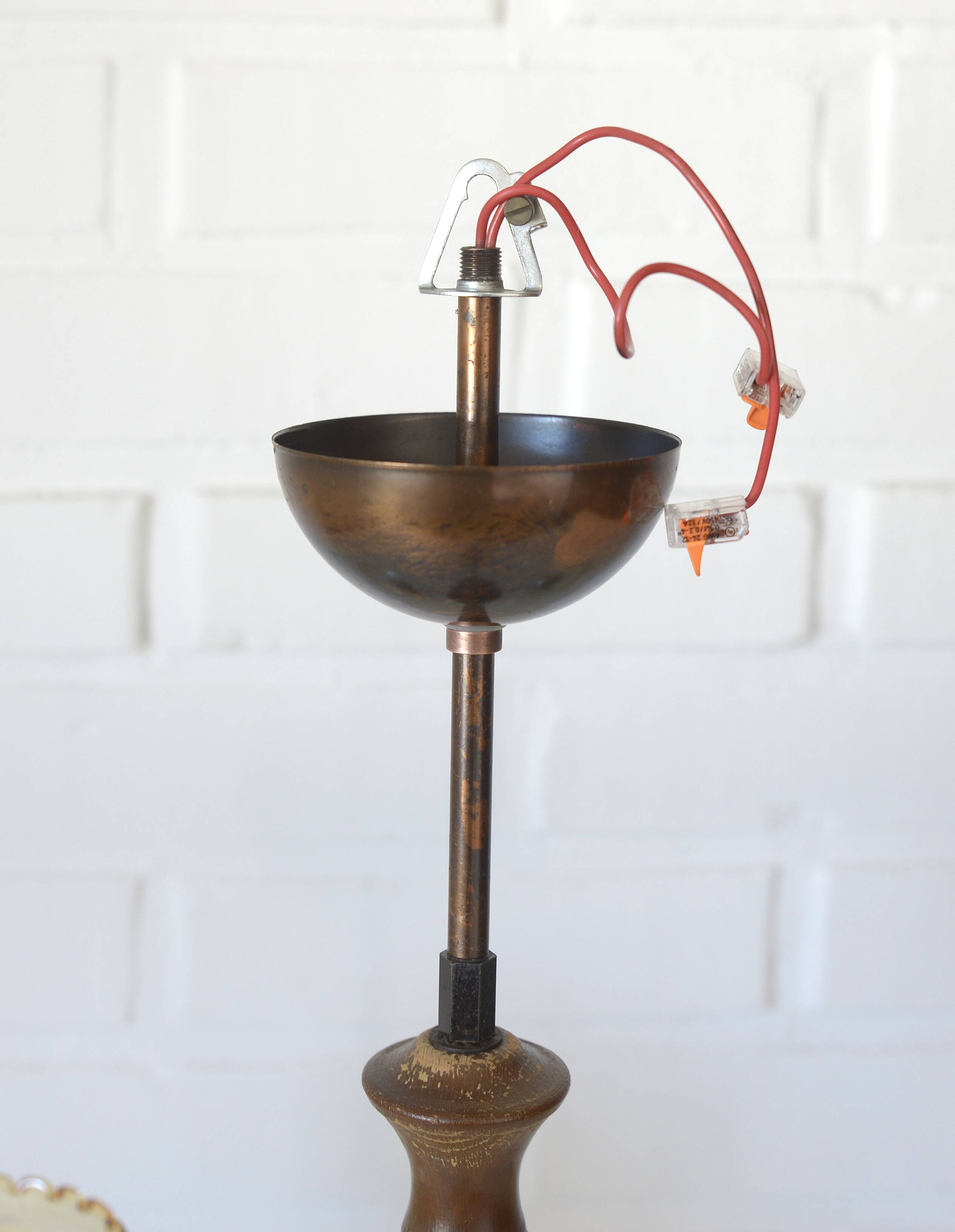 Vintage Pendant Light / Copper Rustic Hanging Lamp / Colonial Chandelier