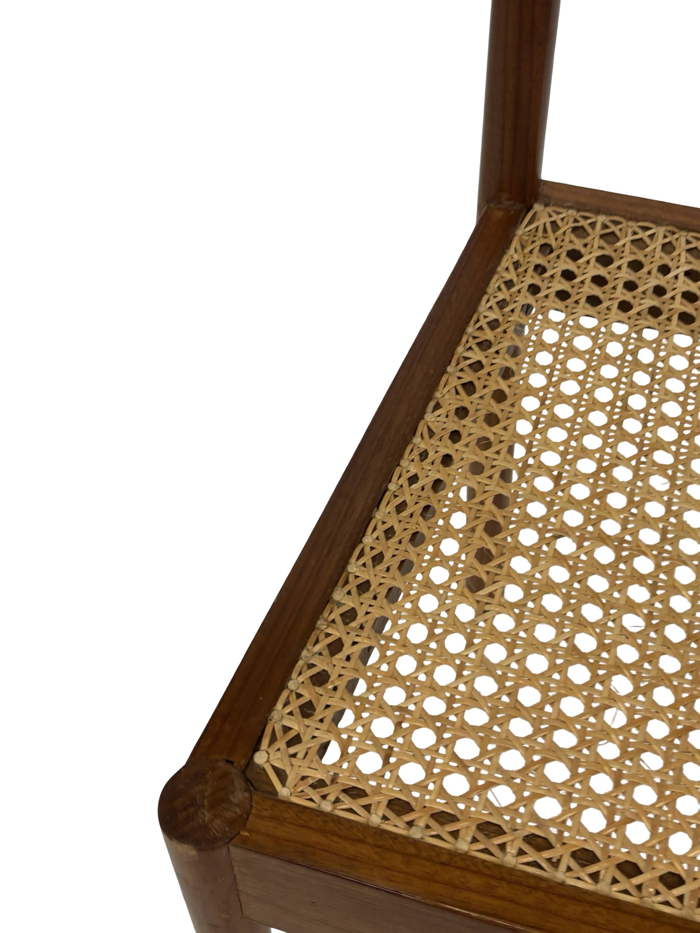 Vintage Teak Chair with Webbing - 1970s Design