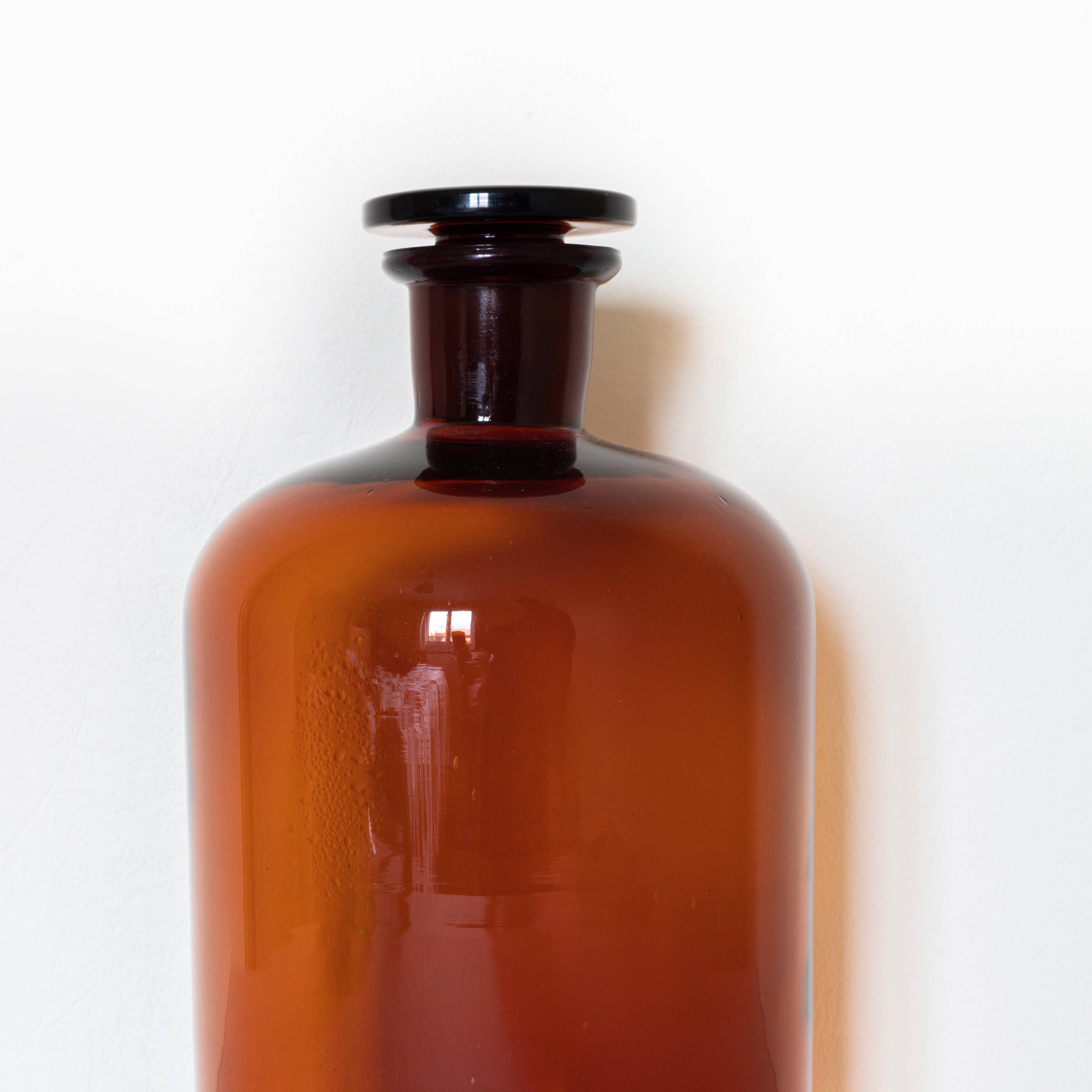 Amber apothecary bottle