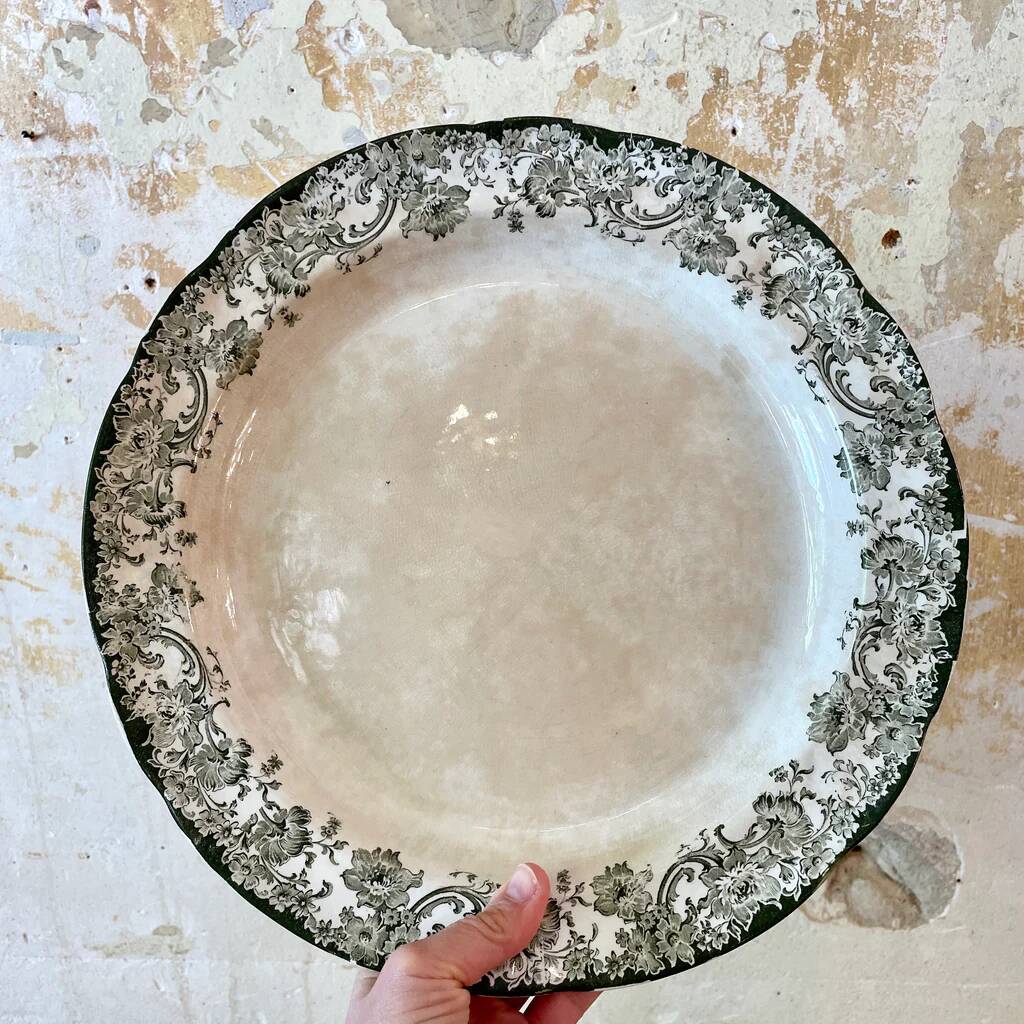 Doulton Burslem Melrose green English earthenware dinner service for 6 people