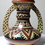 Small handled ceramic vase from Safi, signed, Morocco, 1960-1980.