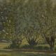 Painting "Trees on the edge of a pond", A.Beauvarlet, Oil on wood