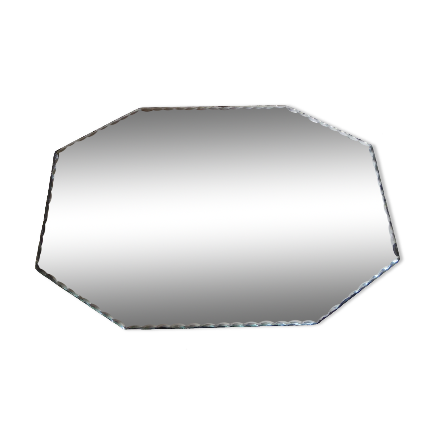 Beveled octagonal table mirror