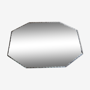 Beveled octagonal table mirror