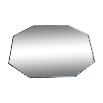 Beveled octagonal table mirror