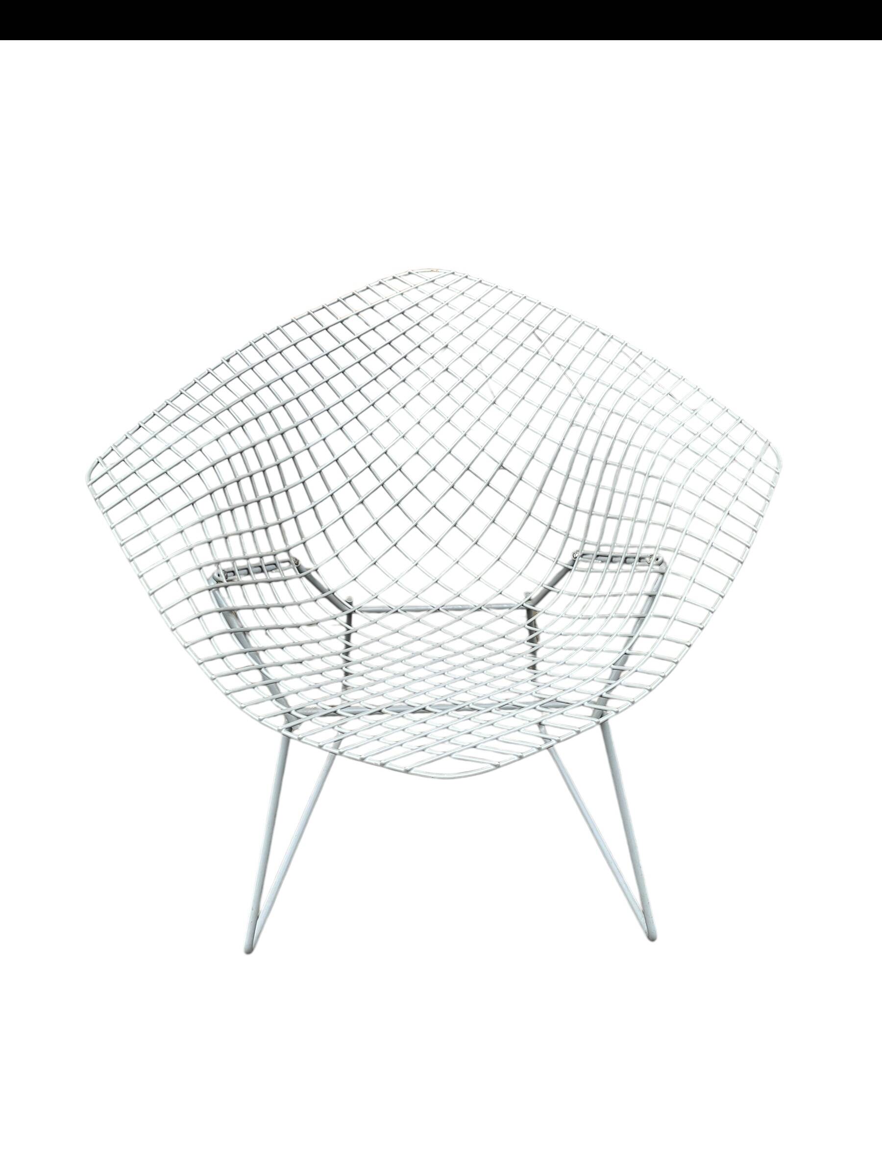 Chaise Diamond en rilsan gris (rare) par Harry Bertoia pour Knoll