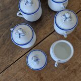 6 old cream pots