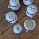 6 old cream pots