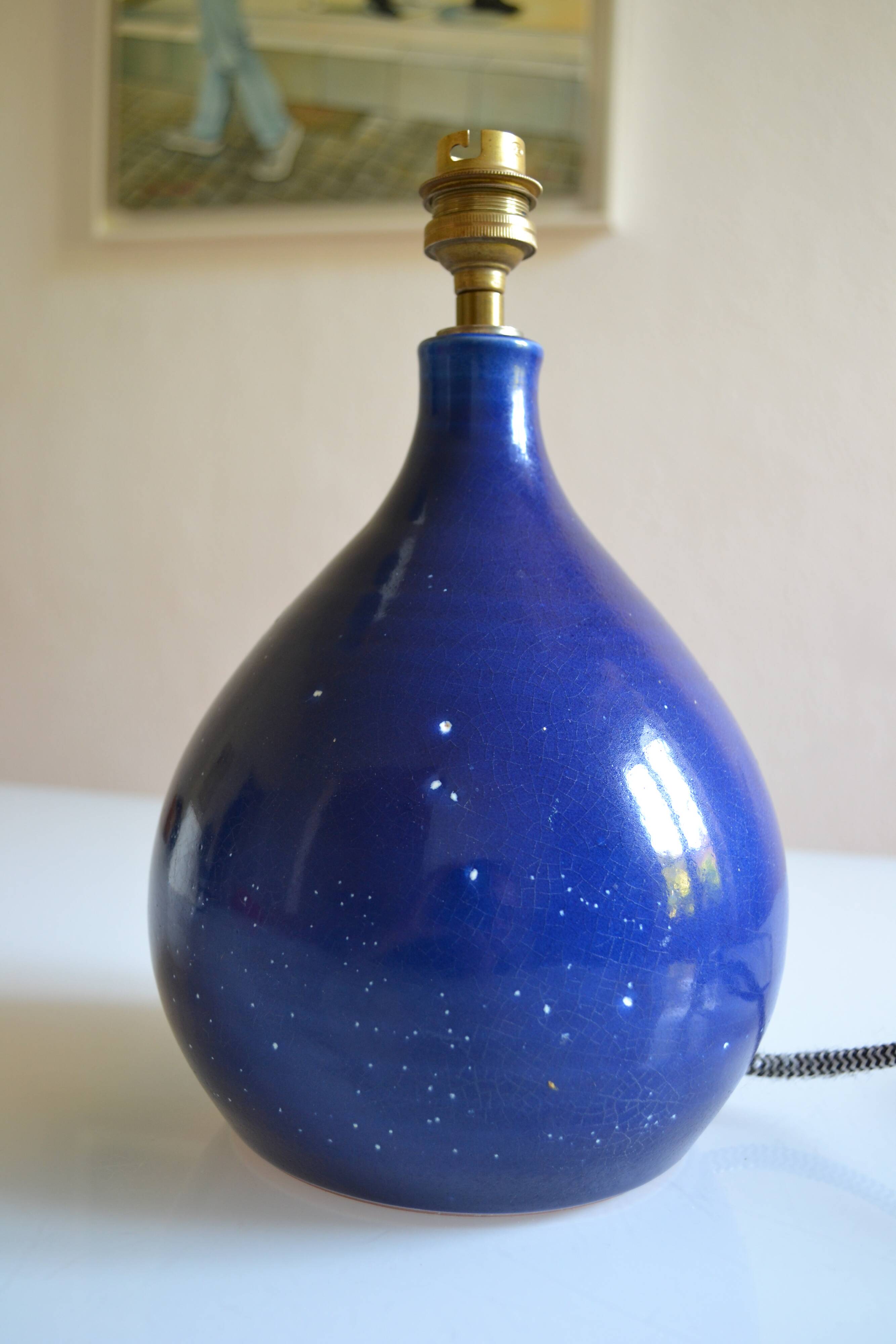 ceramic lamp base modernist France 1970