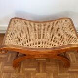 Colonial footstool, foot caned teak