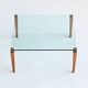 Table basse carrée Peter Ghyczy en laiton et verre, Pays-Bas, 1970