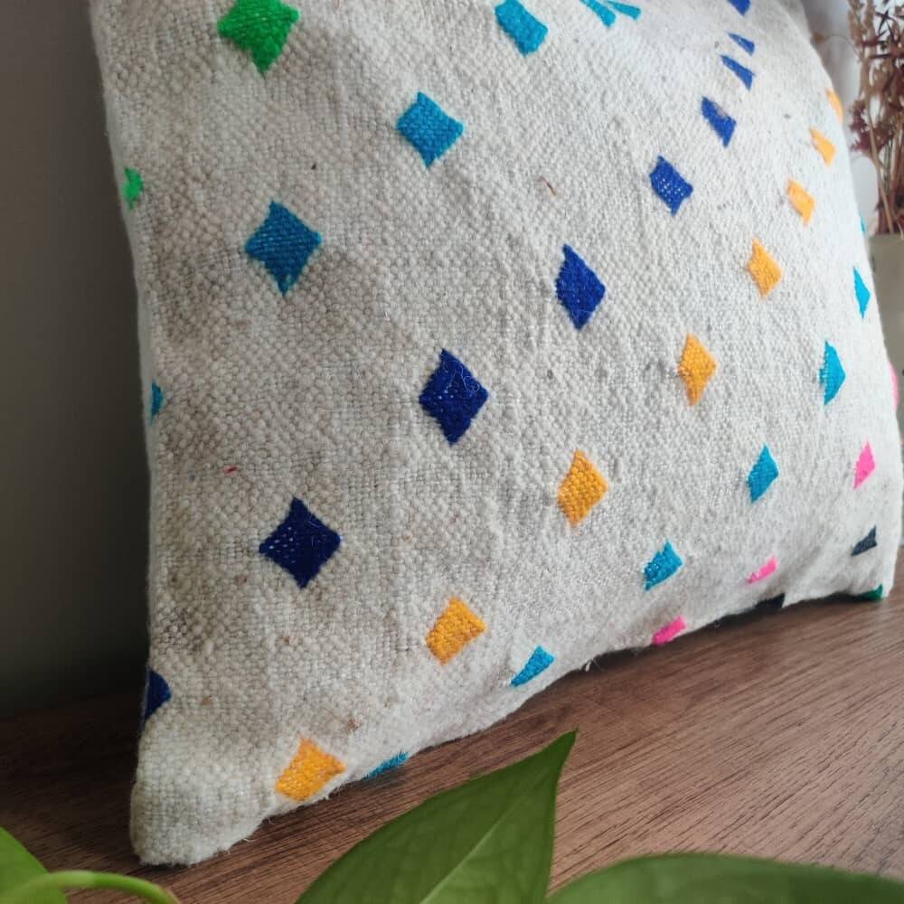 Berber cushion with bright patterns