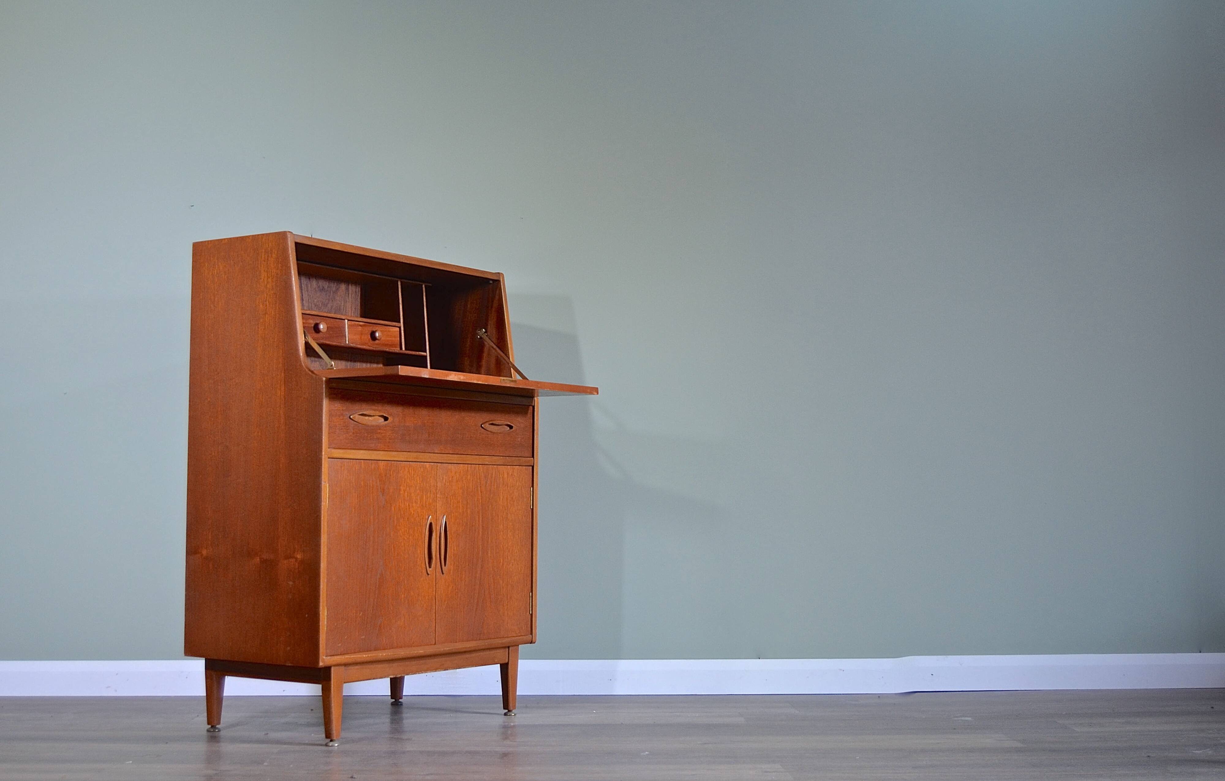 Vintage Midcentury 'Jentique' Teak Bureau / Cabinet Chest. Delivery. Modern