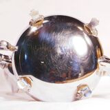 Oriental teapot in chrome metal and brass, 12x19cm