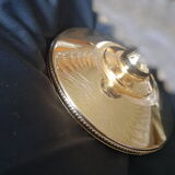 Glass and gold metal cake display - vintage