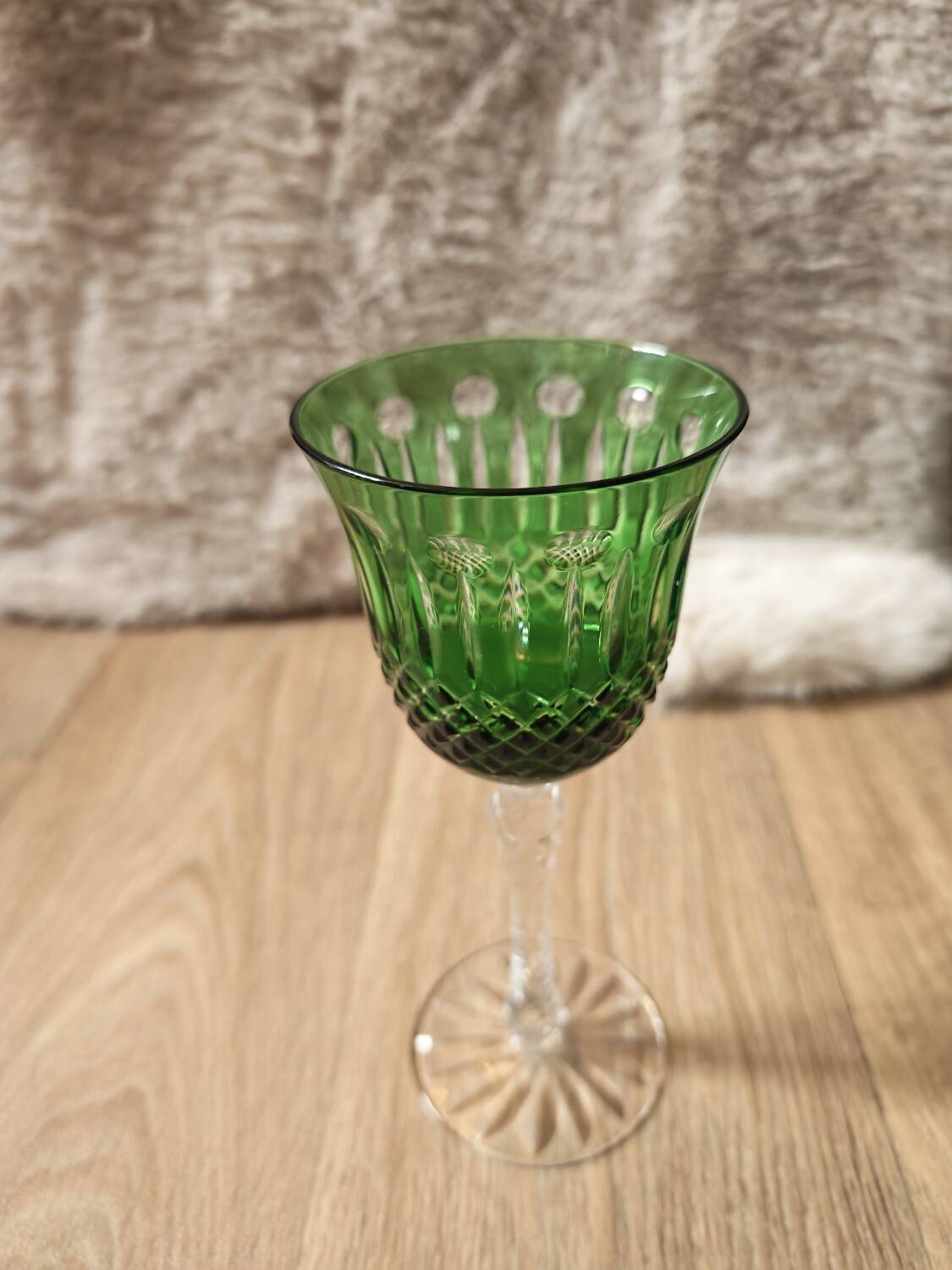 6 large coloured crystal goblets - Saint Louis Bac style