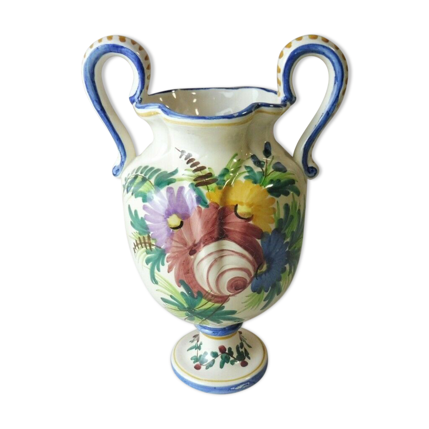 Ancient vase amphora, decoration flowers, ceramic, from St Clement