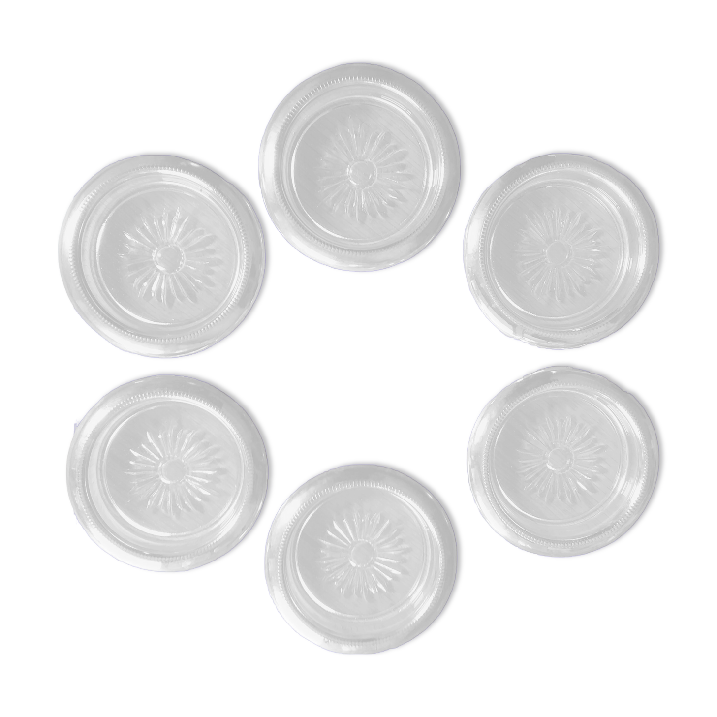 Lot De 6 Sous-Verres Carrés En Verre Pour Thé Turc - 10.1x10.1 Cm - Design Moderne