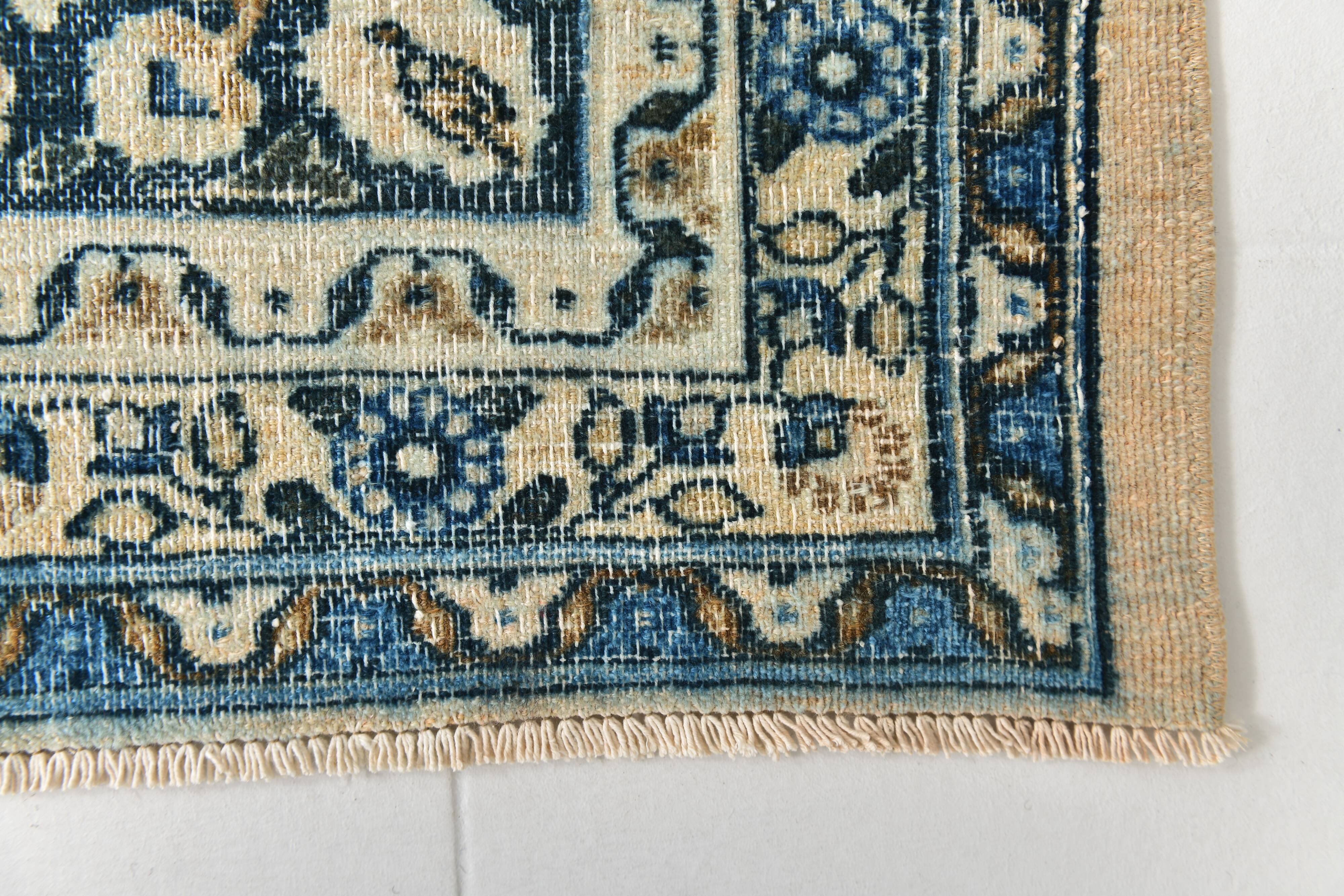 8x11 Rug For Living Room Navy Blue Antique Persian Rug, 260x343Cm